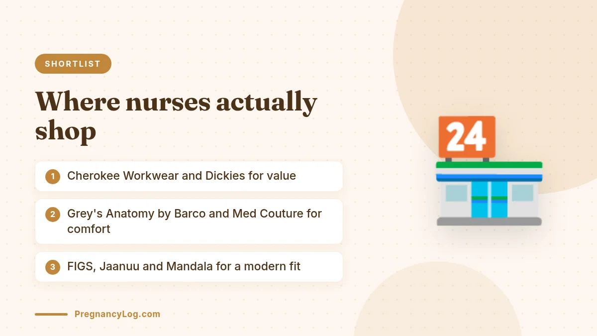 Brands Worth Knowing Popular brands that make maternity scrub pants for pregnant healthcare workers