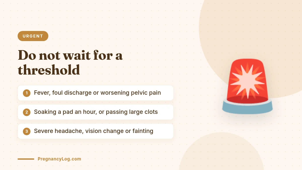 Postpartum Red Flags Postpartum red flag symptoms with a missing period that need urgent medical advice